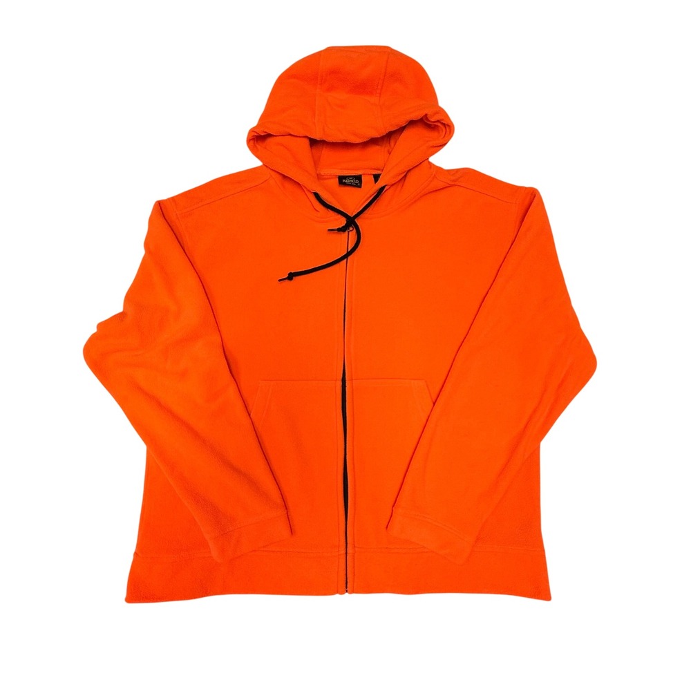RedHead Mens Blaze Orange Fleece Full Zip Hoodie Jacket Large Hunting Safety